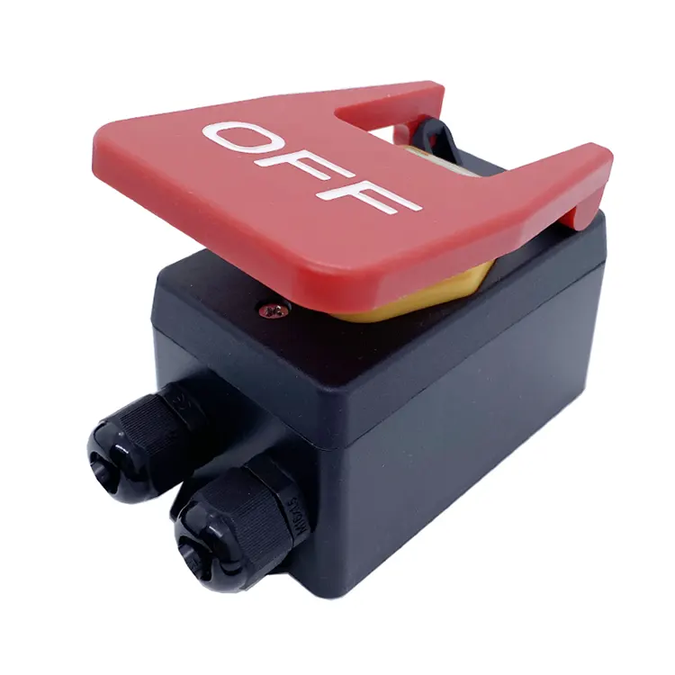 16A nagy piros KI panel nyomógombos elektromágneses kapcsoló dobozzal