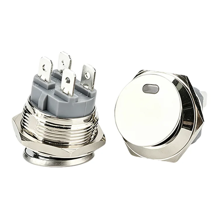 4 tűs 22 mm-es kerek fém billenőkapcsoló