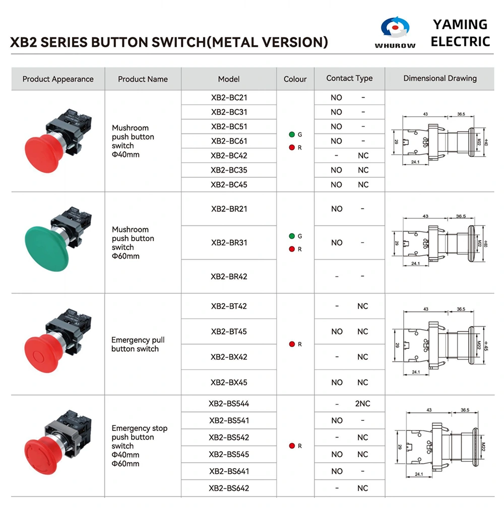 XB2-BS Emergency Stop Push Button Switch